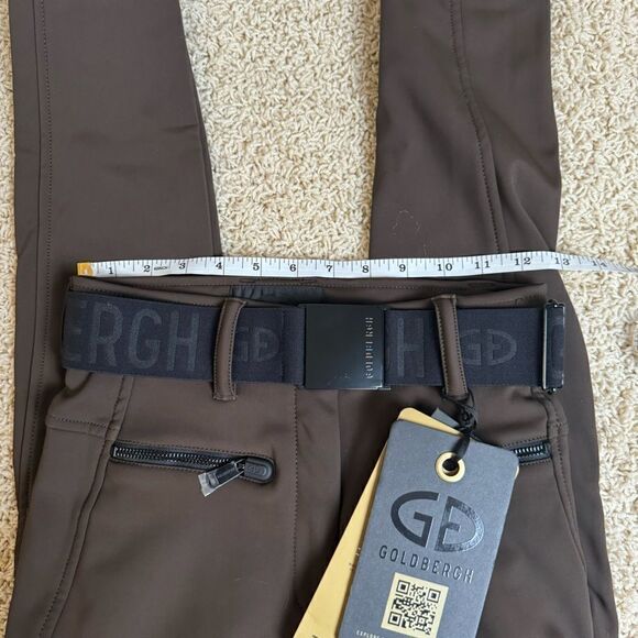 Goldbergh Paris Belted Dark Brown Slim-leg Stirrup Ski Pants NWT US 2 - Picture 4 of 8